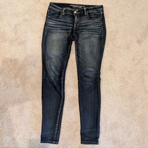 American Eagle Super Low Jegging 10 X-long 10 XL 10XL Dark Stretch Skinny Jean